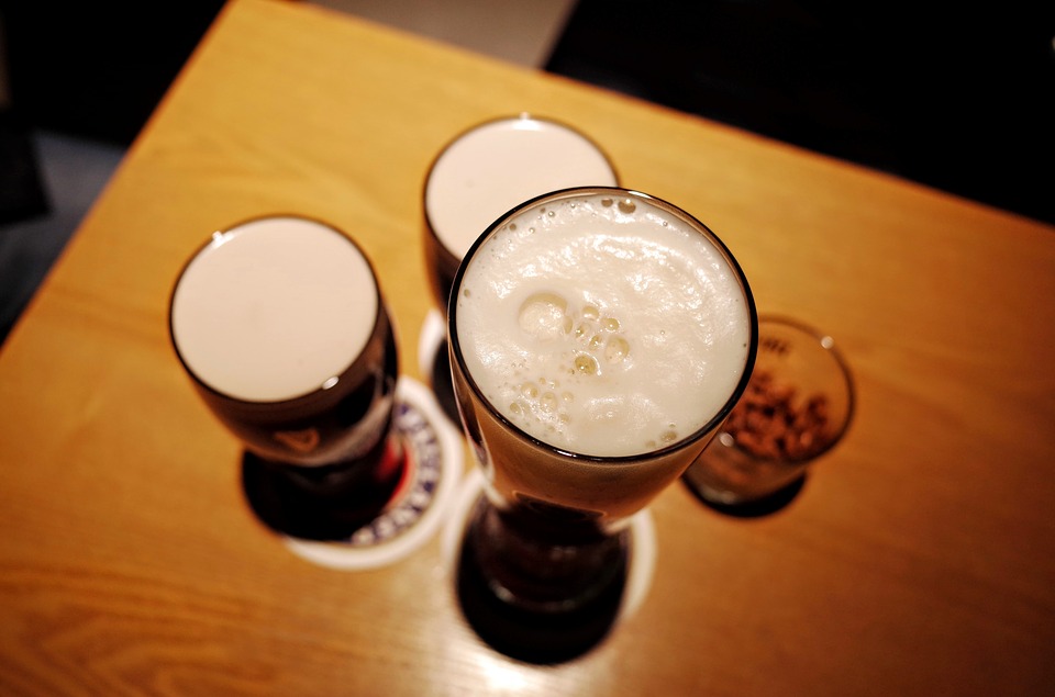 beer on a table